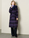 Plaid Wool-Alpaca Blend Detachable Hood Coat