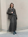 Charcoal Tiered Tulle Maxi Skirt