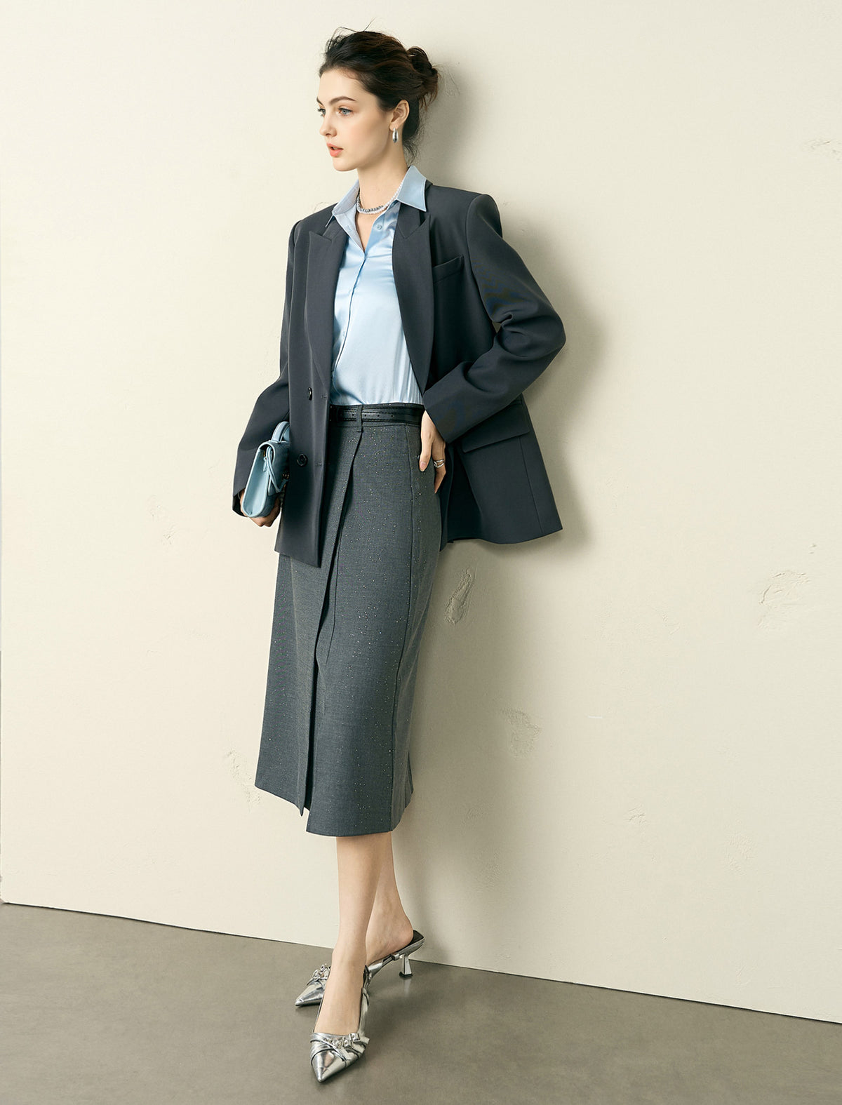 Mulberry Silk Button-Down Shirt