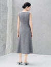 Bow Embroidery Sleeveless Midi Dress