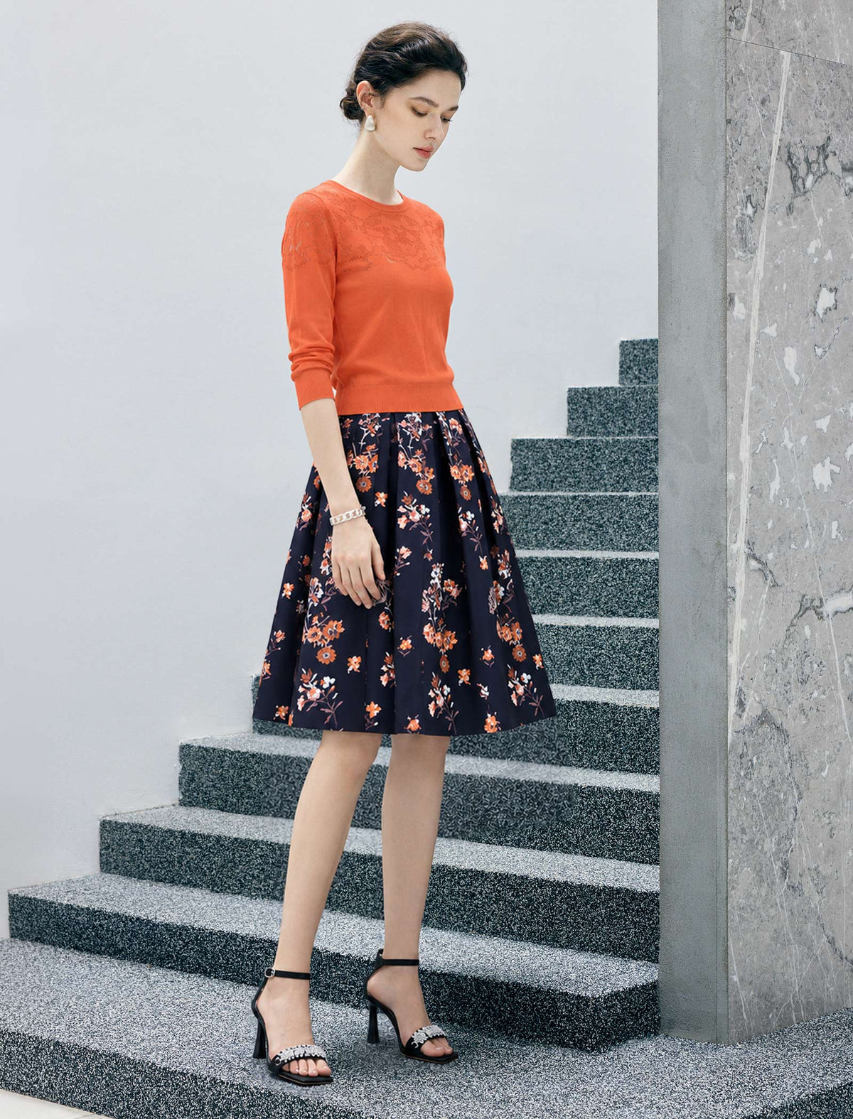 Classic Floral Print Skirt
