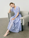 Light Purple Lace V-Neck Maxi Dress
