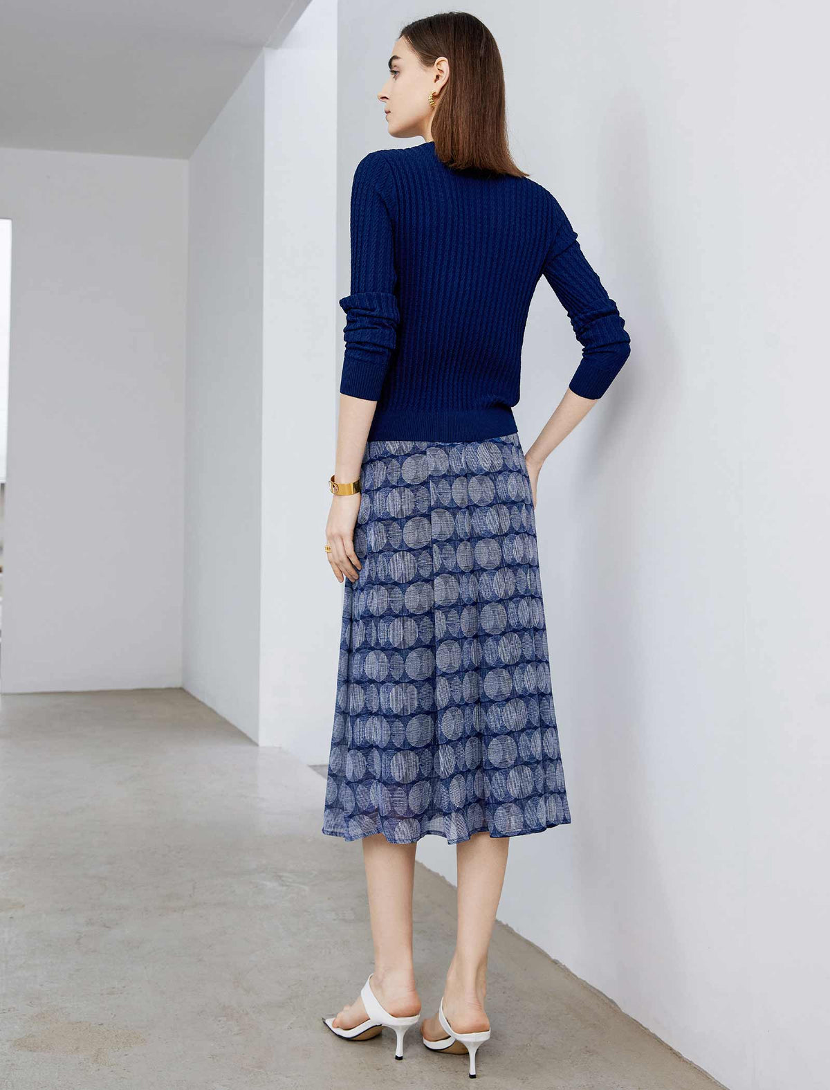 Vintage Geometric Print Skirt