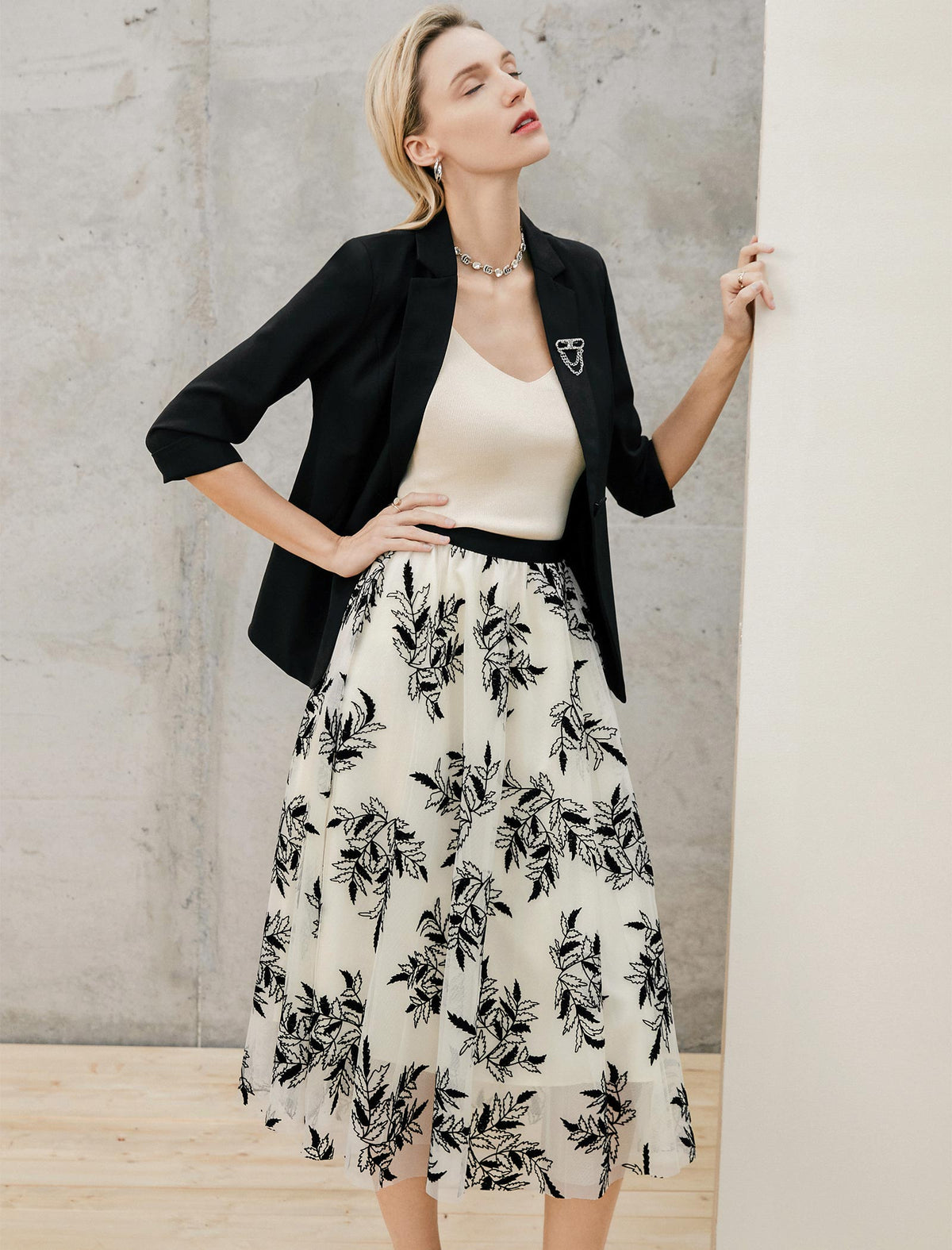 Floral Print A-Line Skirt