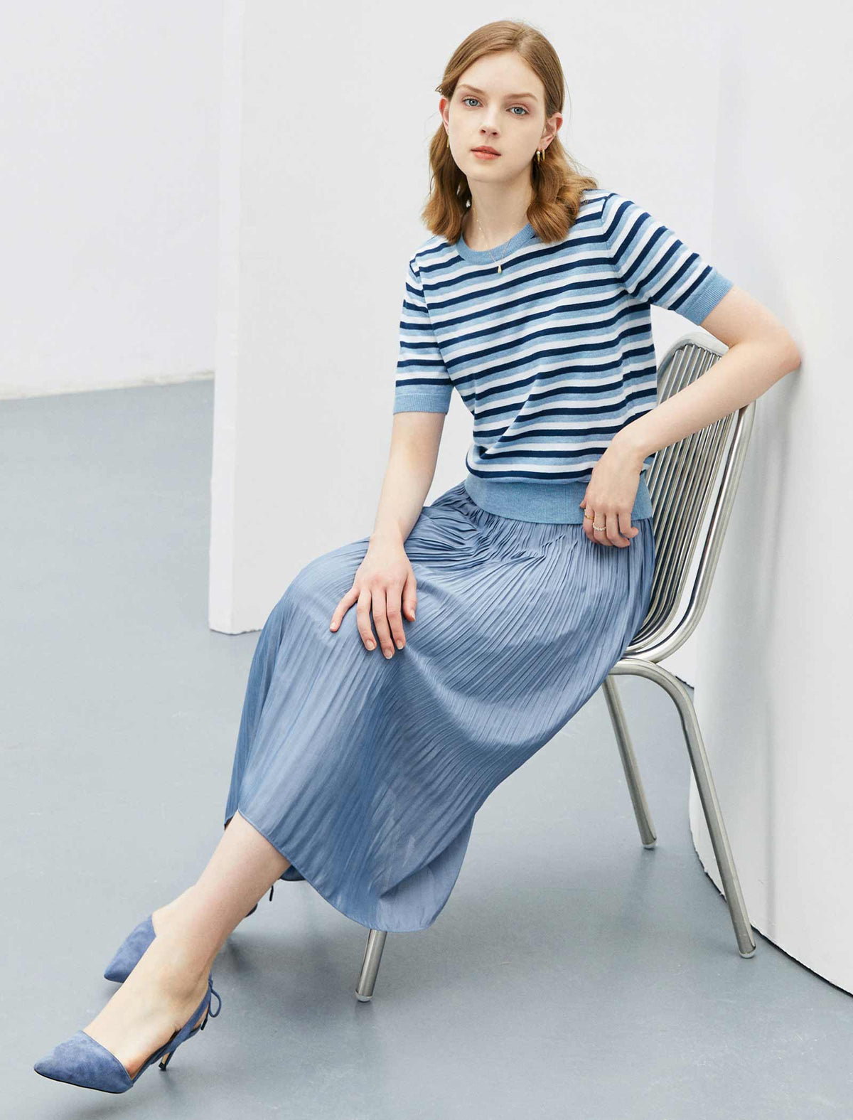 Minimal Pleated A-Line Skirt