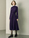 Mock Neck Velvet Midi Dress