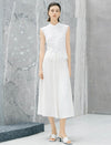 White Floral Lace Chinese Frog Button Sleeveless Vest Top