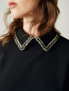 Braided-Trim Long Sleeve Pocket Relaxed Dress