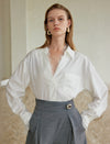 Lace Detail V-Neck Blouse