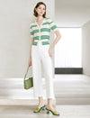 High-Waisted White Cropped Pants