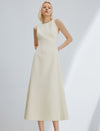Back V-Cut Sleeveless Midi Dress
