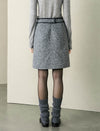 Tweed Wool-Blend Contrast Trim Mini Skirt