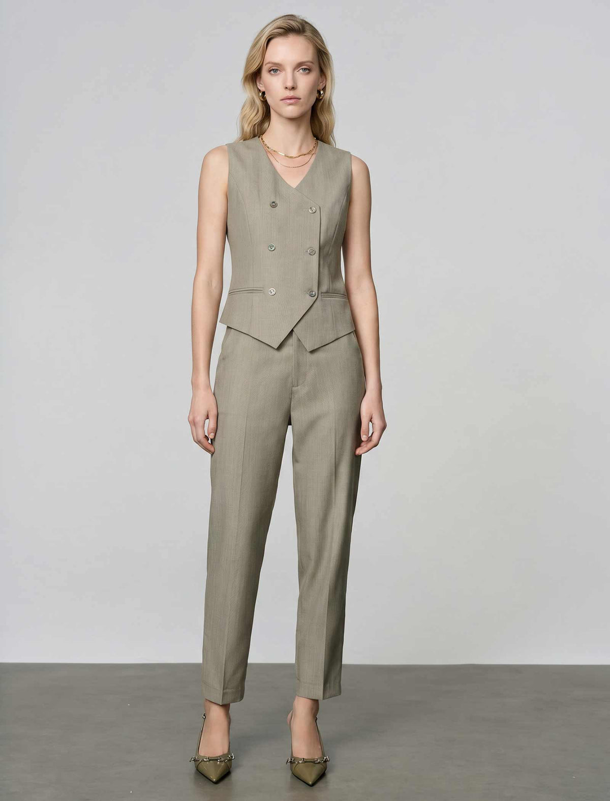 Structured Double-Breasted Vest