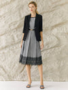 Black Three-Quarter Sleeve Single Button Blazer