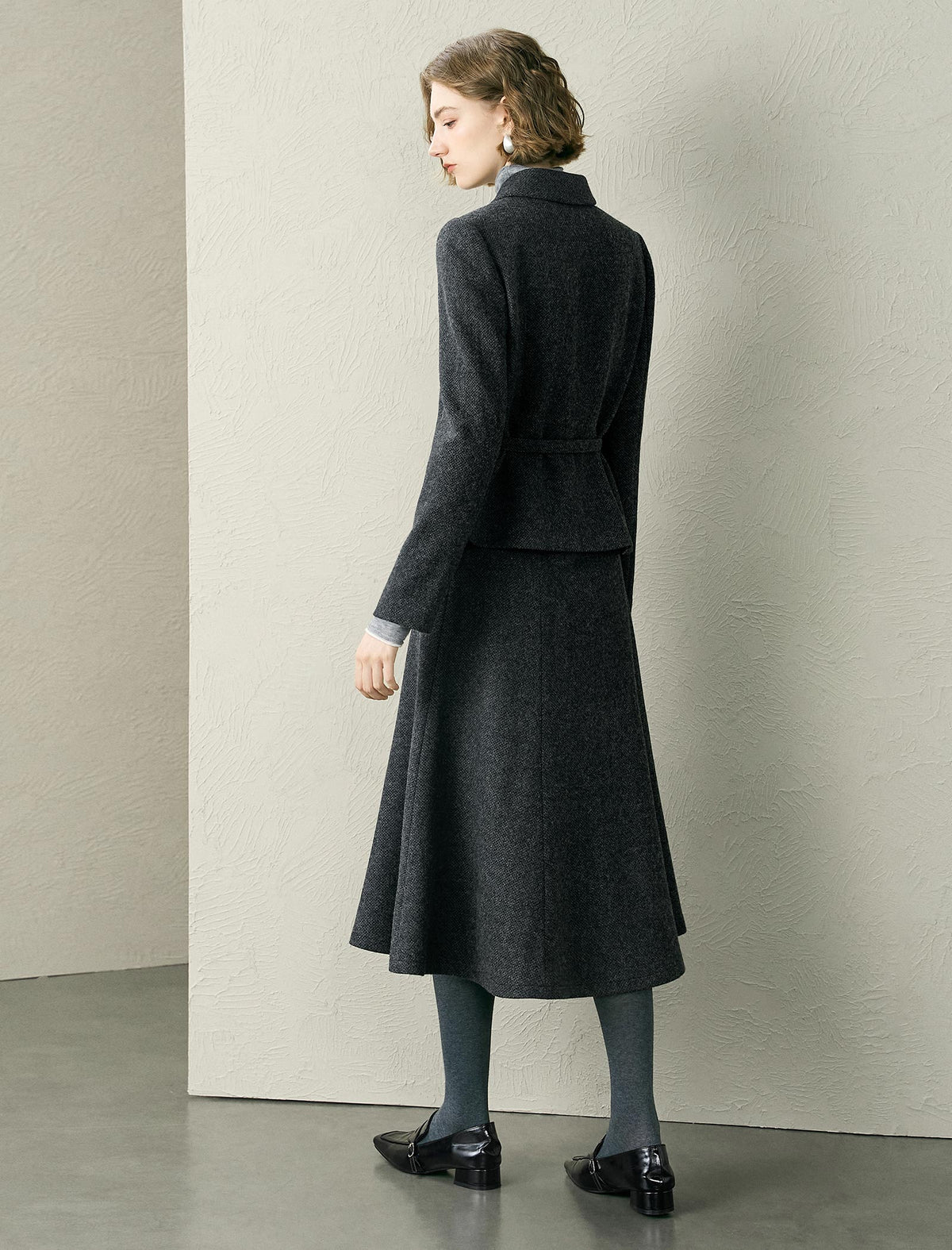 Wool Blend Belted Jacket