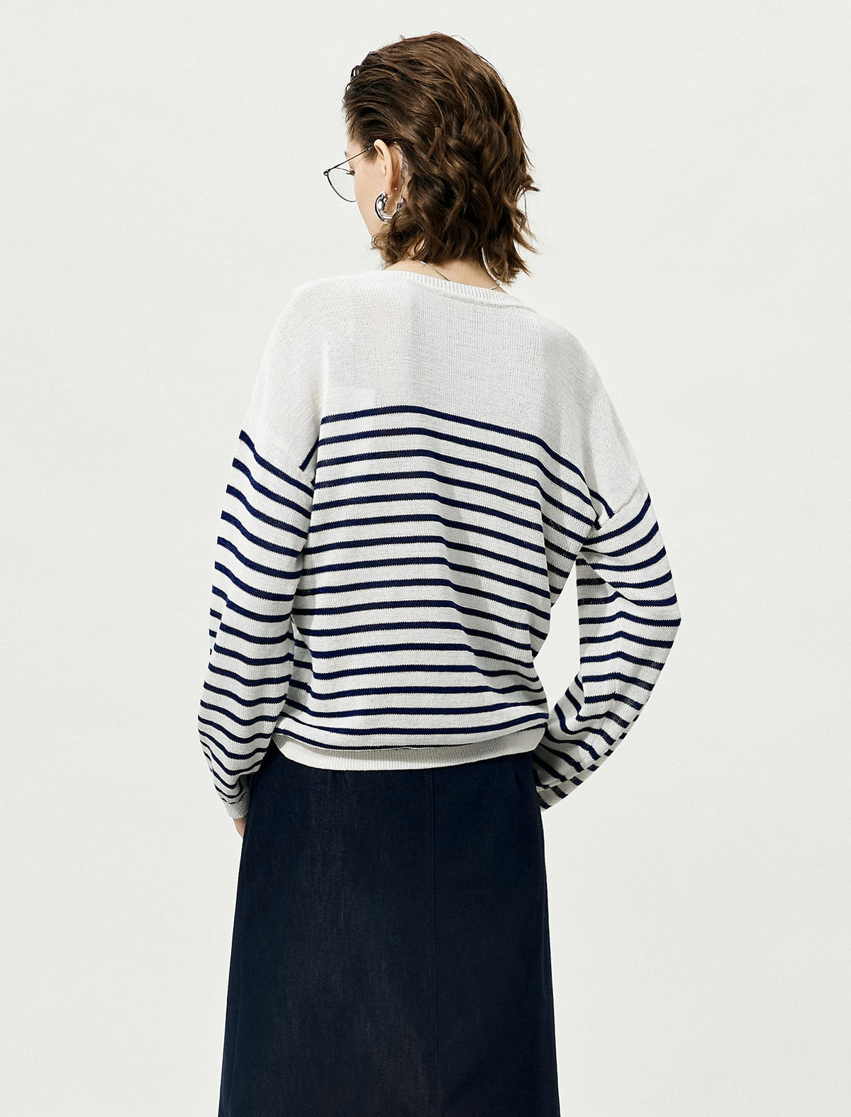 Striped Loose Pullover Knit Sweater