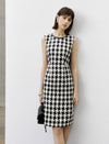 Checkered Sleeveless Sheath Dress
