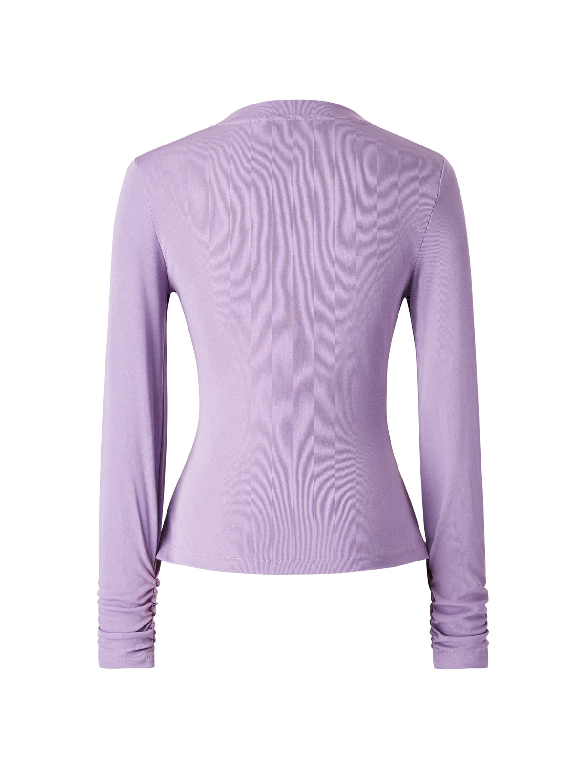 V-Neck Ruched Waist Long Sleeve Top
