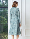 Teal Patterned Shirt Dress