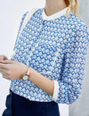 Blue Geometric Print Blouse