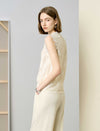 Cream Lace V-Neck Sleeveless Top