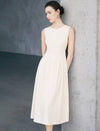 Textured Sleeveless Fit-and-Flare Midi Dress