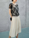 Lace Floral Short Sleeve Top