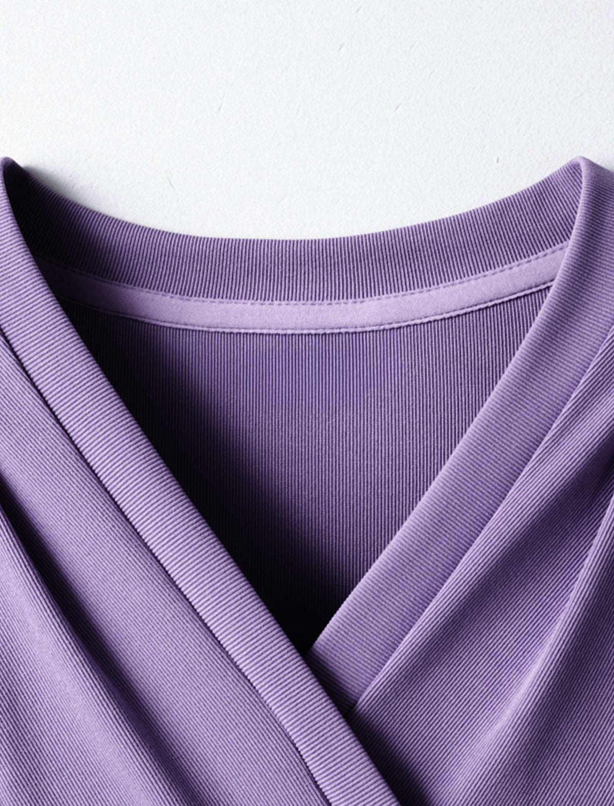V-Neck Wrap Ribbed Top