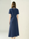 Side Twist Short Sleeve Midi Dress