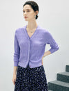 Textured V-Neck Button Front Long Sleeve Cardigan