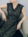 Black Lace Mesh Sheath Dress