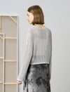 Light Grey Cropped Knit Top