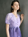 Purple Ombre Chiffon Midi Dress