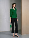 Black Slim Bootcut Close-Fit Ankle-Length Trousers