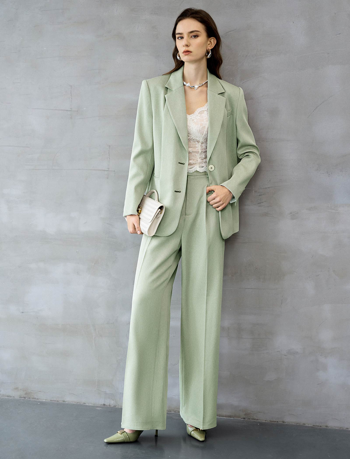 Sage Green Tailored Blazer