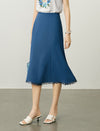 Lace Trim A-Line Midi Skirt