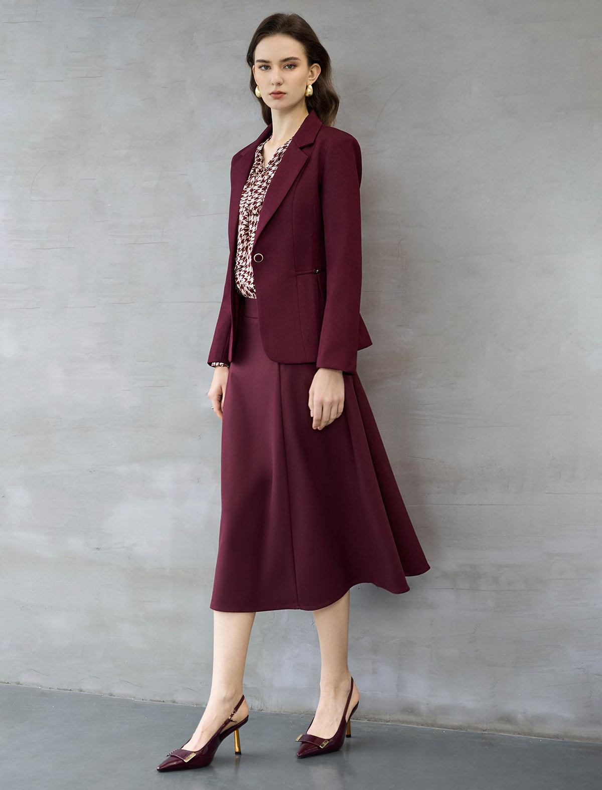 Burgundy Tailored Blazer