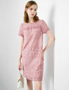 Round Neck Lace Print Dress