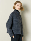 Wool-Alpaca Blend Fuzzy Cropped Jacket
