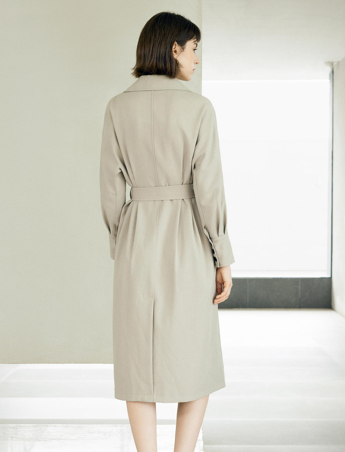 Lapel Mid-Length Classic Trench Coat