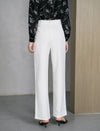 White Wide Leg high-waisted Dress Pants