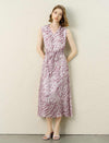 Mauve Zebra Print Sleeveless Midi Dress