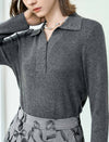 Slim Fit Polo Collar Ribbed Knit Sweater