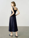 Denim Square Neck Midi Dress