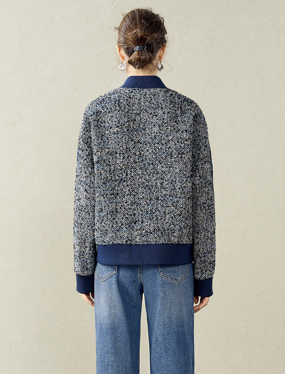 Tweed Wool-Blend Bomber Jacket