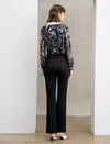 High‑Waist Slit‑Hem Micro‑Flare Trousers