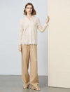 Cream Lace Ruffle Neck Blouse
