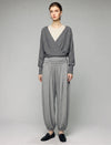 Layered Wrap Front Long Sleeve Sweater