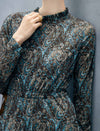 Paisley Turtleneck Long Sleeve Dress