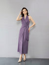 Flattering V-Neck Draped Maxi Dress